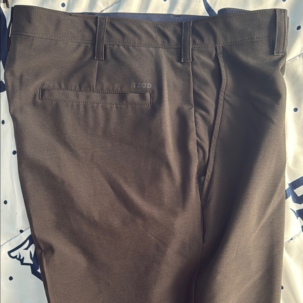 Izod Black Golf Pants Classic Straight-Leg